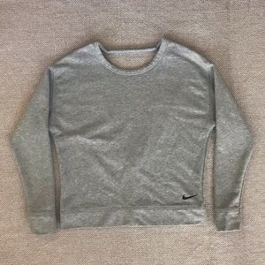 Nike Open Back Sweatshirt, Gray, XS